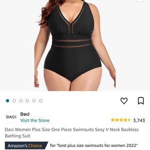 Plus size black one piece swimsuit